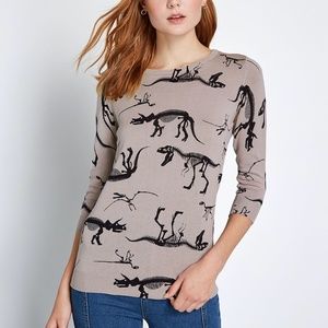 MOdCloth Dino Sweater, Grey/Black, M